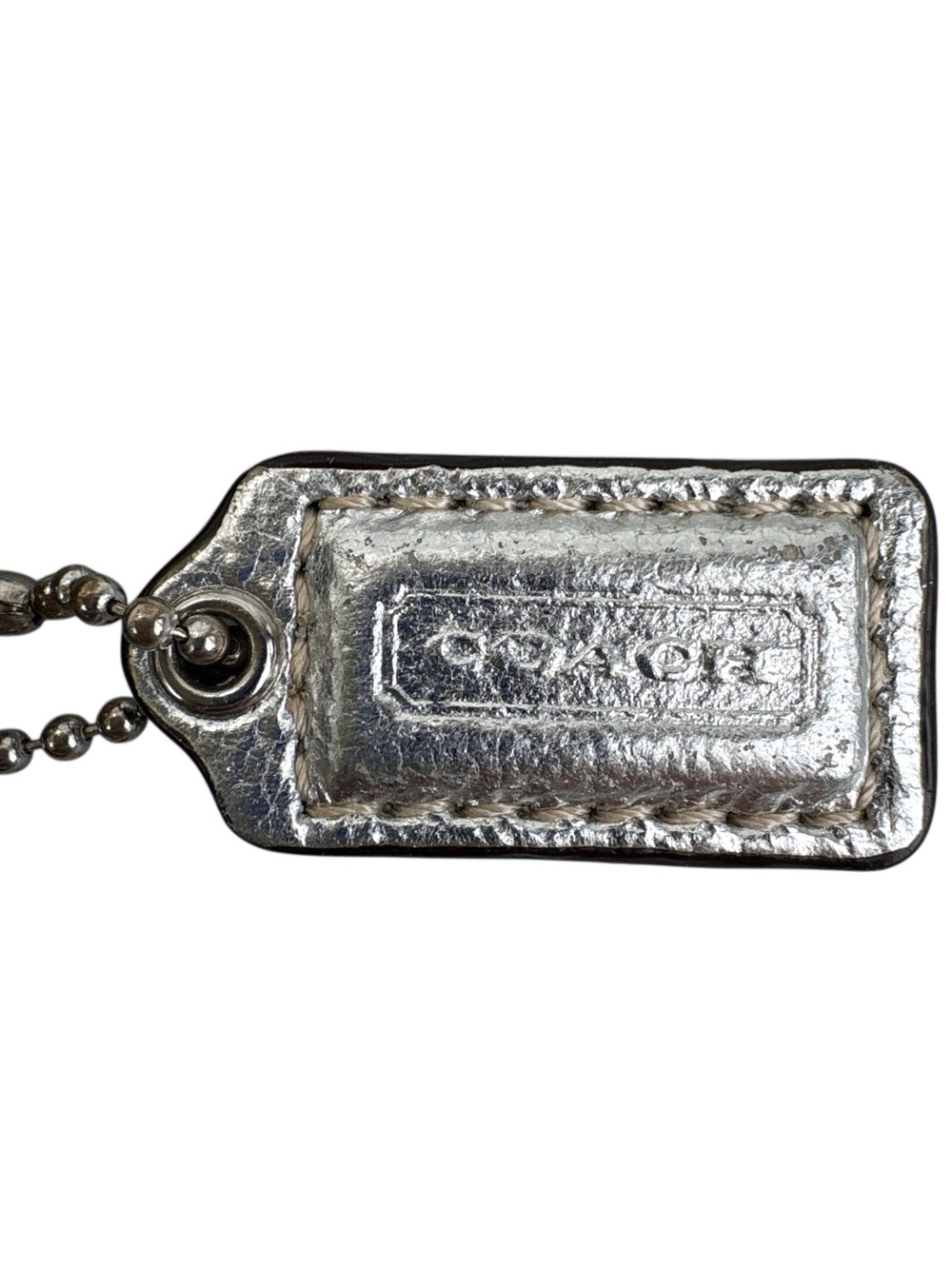 Coach Signature Stripe Denim Silver Wristlet - Picture 5 of 5